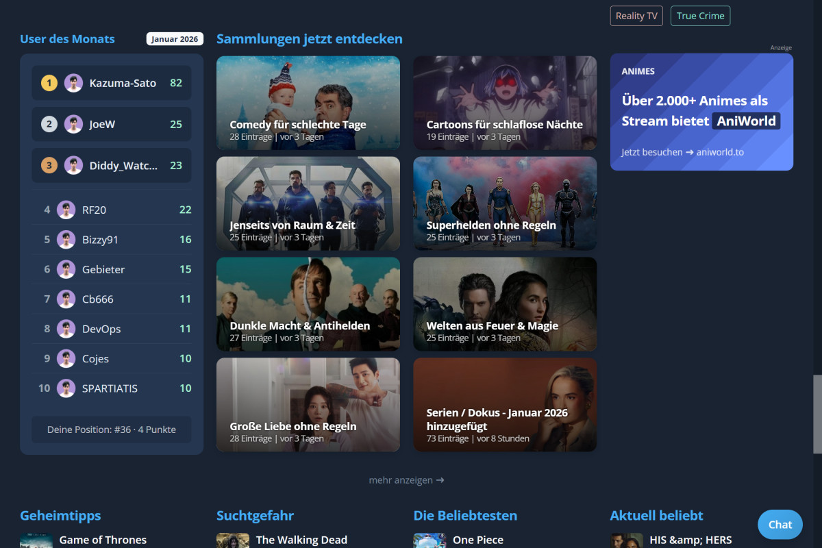 Points, Top List & Collections
