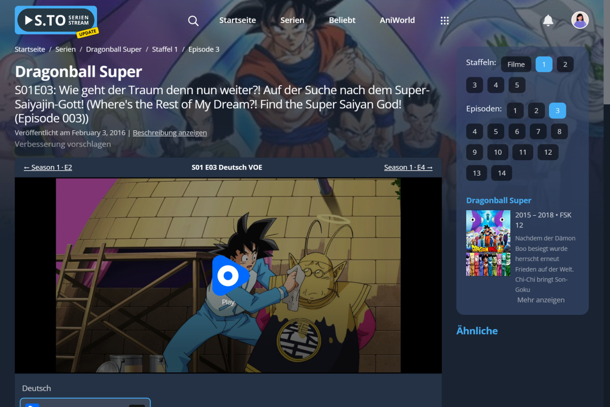 Episode Page with Video Player